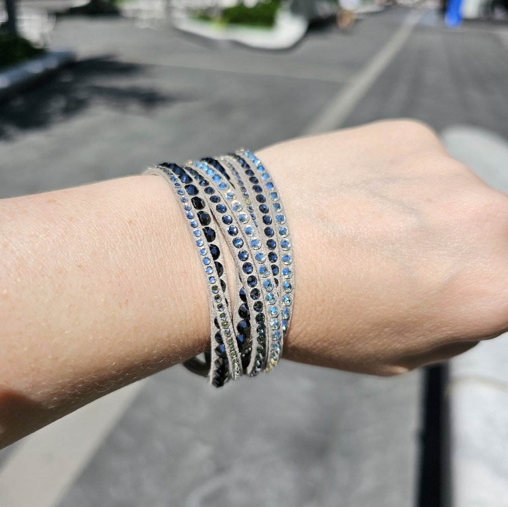 Swarovski Double Wrap Bracelet Multiple Colors Su… - image 1